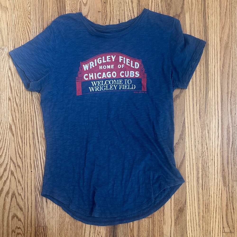 Chicago Cubs Wrigley Field Women's Blue Tee